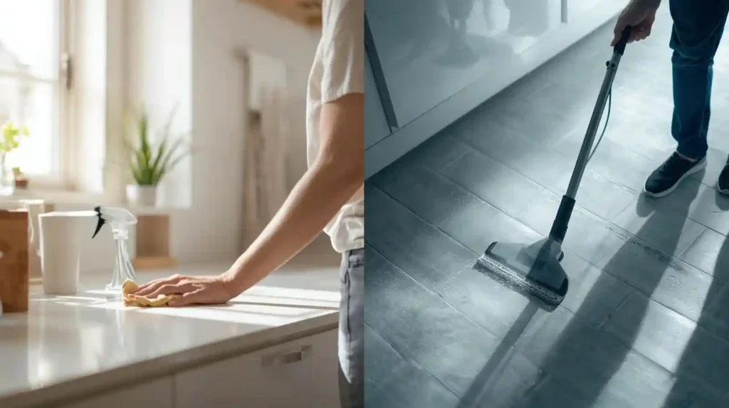 regular cleaning vs deep cleaning